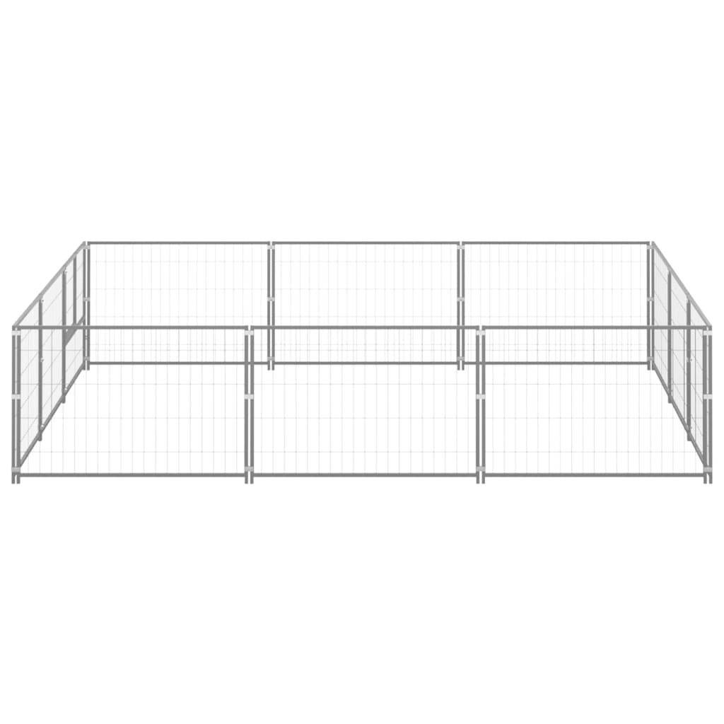 Helloshop26 - Chenil extérieur cage enclos parc animaux chien argenté 9 m² acier - Image 3