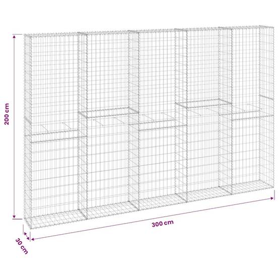 Mur en gabion avec couvercles Acier galvanisé 300 x 30 x 200 cm - PANGIVO - Image 7