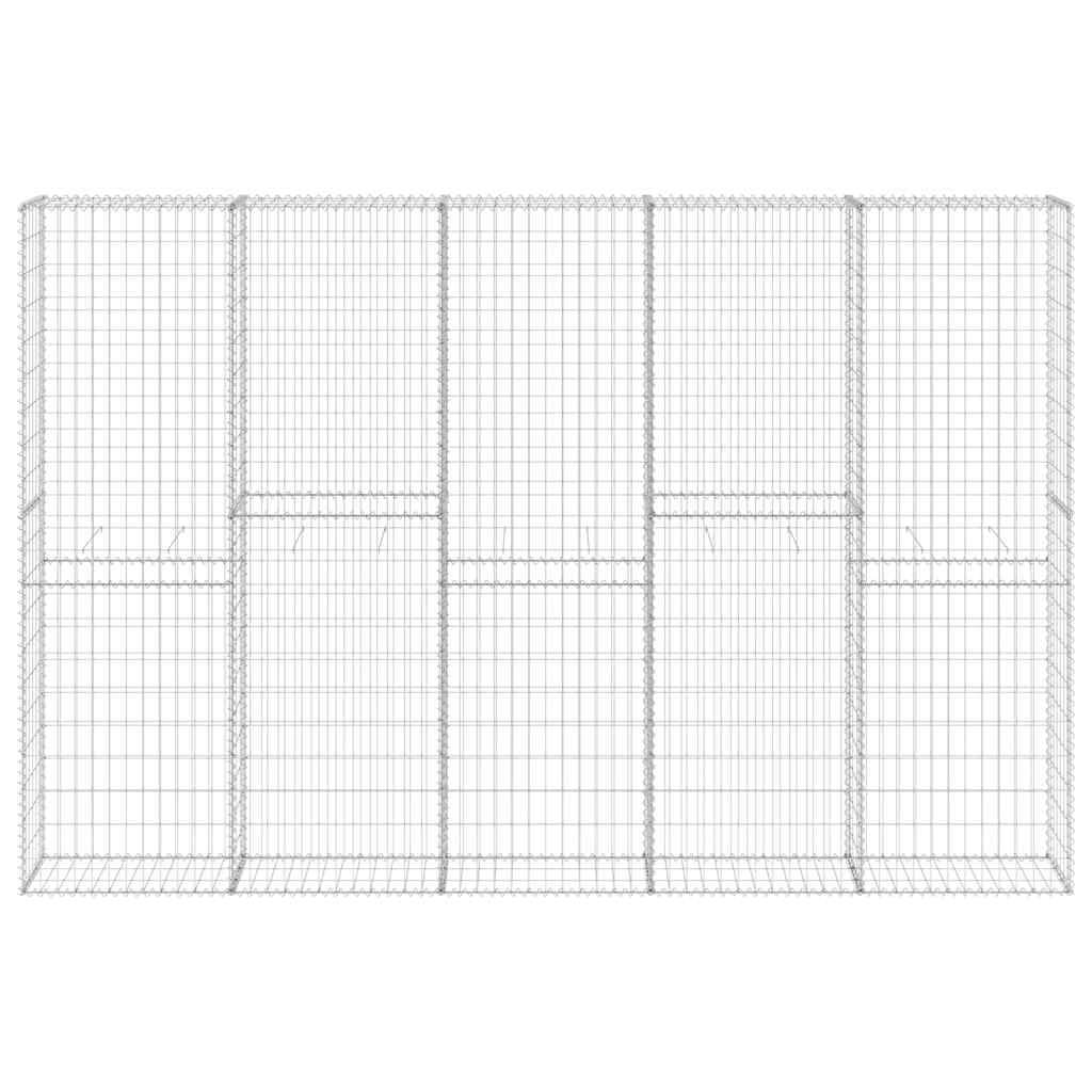 Mur en gabion avec couvercles Acier galvanisé 300 x 30 x 200 cm - PANGIVO - Image 4