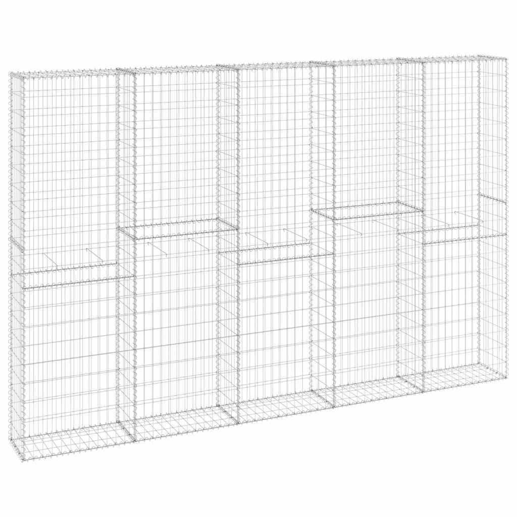 Mur en gabion avec couvercles Acier galvanisé 300 x 30 x 200 cm - PANGIVO - Image 2