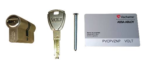 Cylindre Volt 7101 VACHETTE avec carte de propriété + 3 clés - 35x35mm - double entrée - 22128000