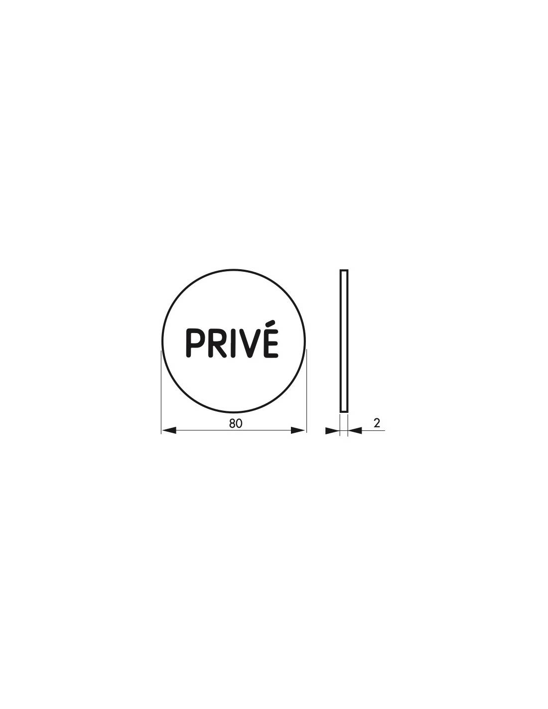 Disque de signalisation Privé, aluminium adhésif, Ø80mm - THIRARD - Image 3