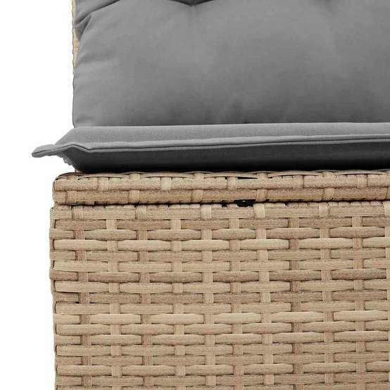 Salon de jardin modulable 8 pcs résine tressée avec rangement et table ajustable beige – ComfortXL Outdoor Living - Image 3
