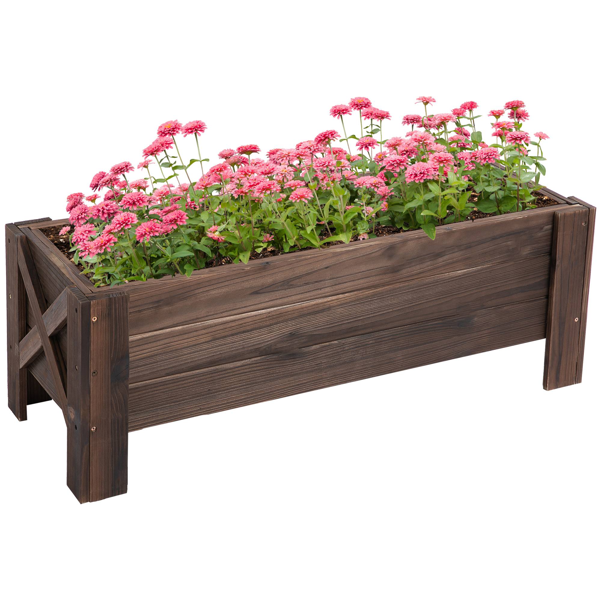 Sans Marque - Potager surélevé jardinière rectangulaire extérieur 100x36,5x36 cm - Image 1