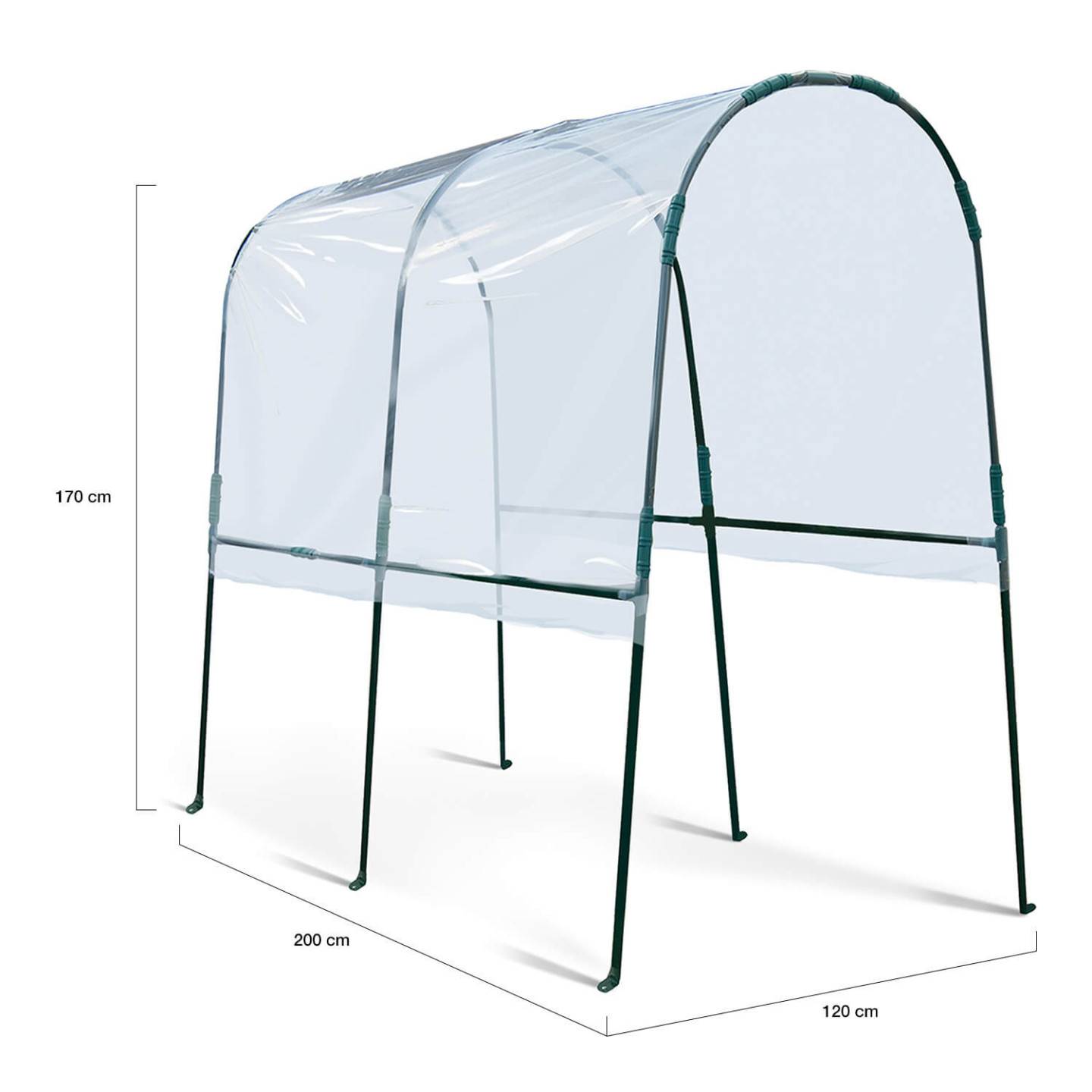 Serre à tomates de jardin 200 x 120 x 170 cm avec bâche transparente + arceaux en acier - Image 6