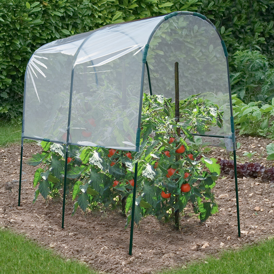 Serre à tomates de jardin 200 x 120 x 170 cm avec bâche transparente + arceaux en acier - Image 1