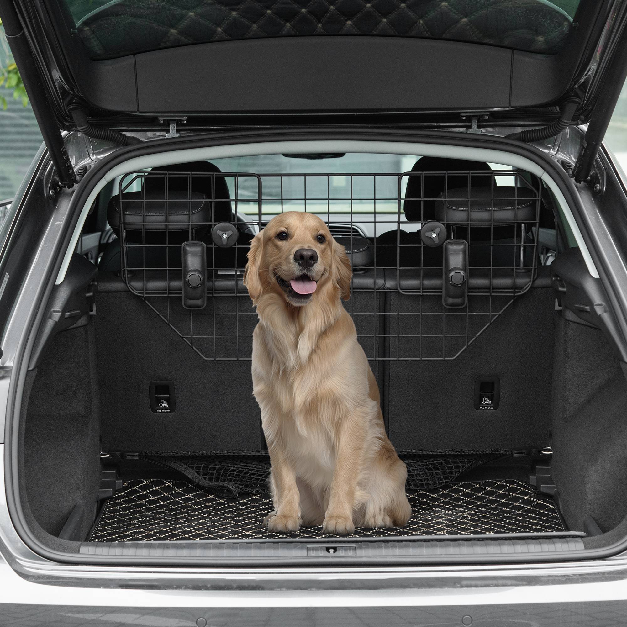 Sans Marque - Grille protection chien voiture coffre réglable 90-120 cm métal - Image 3