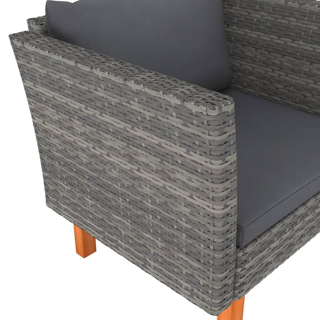 Fauteuil Relax Jardin Résine Tressée Pieds Bois Design Scandinave Coussins Moelleux Gris – ComfortXL Outdoor Living - Image 5