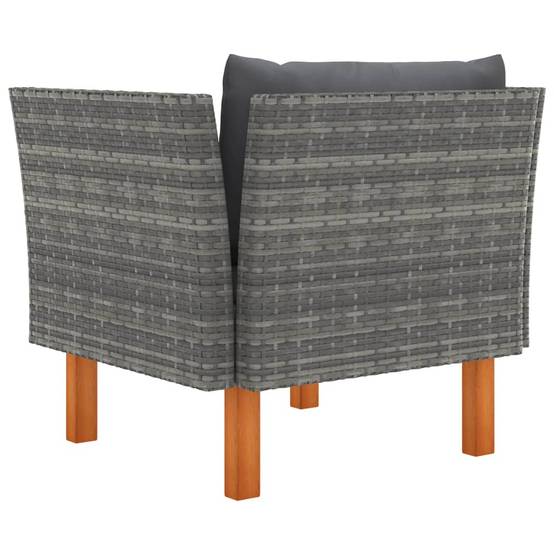 Fauteuil Relax Jardin Résine Tressée Pieds Bois Design Scandinave Coussins Moelleux Gris – ComfortXL Outdoor Living - Image 4