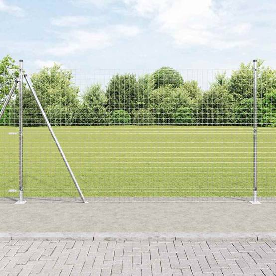 Poteau de clôture acier galvanisé gris 3,2 x 3,2 x 170 cm, Poids :97.2kg - PANGIVO - Image 1