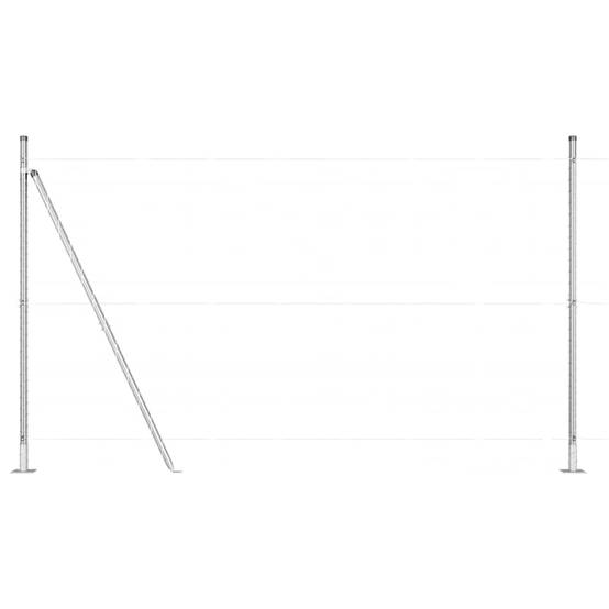 Poteau de clôture acier galvanisé gris 3,2 x 3,2 x 170 cm, Poids :97.2kg - PANGIVO - Image 2