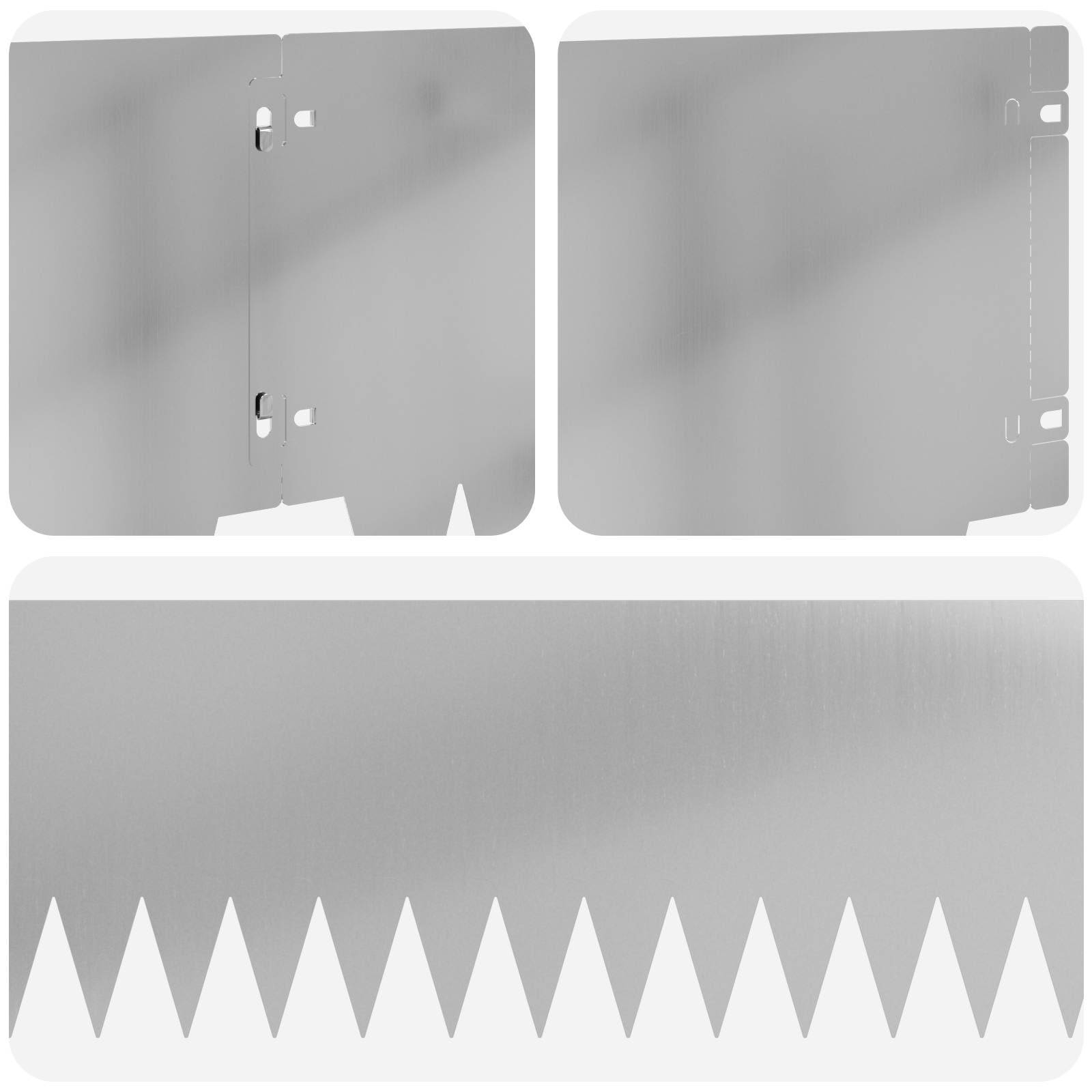 Bordure de jardin métal pour extérieur organisation harmonieuse 103x25cm argenté - ComfortXL Outdoor Living - Image 7