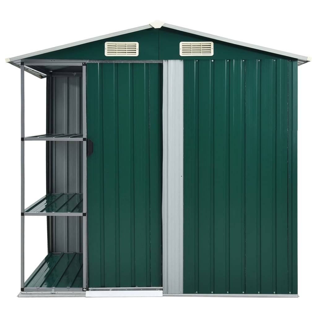 Maison Chic - Abri de jardin 2.67m² - Cabane de jardin - Abri de stockage avec étagère Vert 205x130x183 cm Fer MAISON CHIC - Image 1