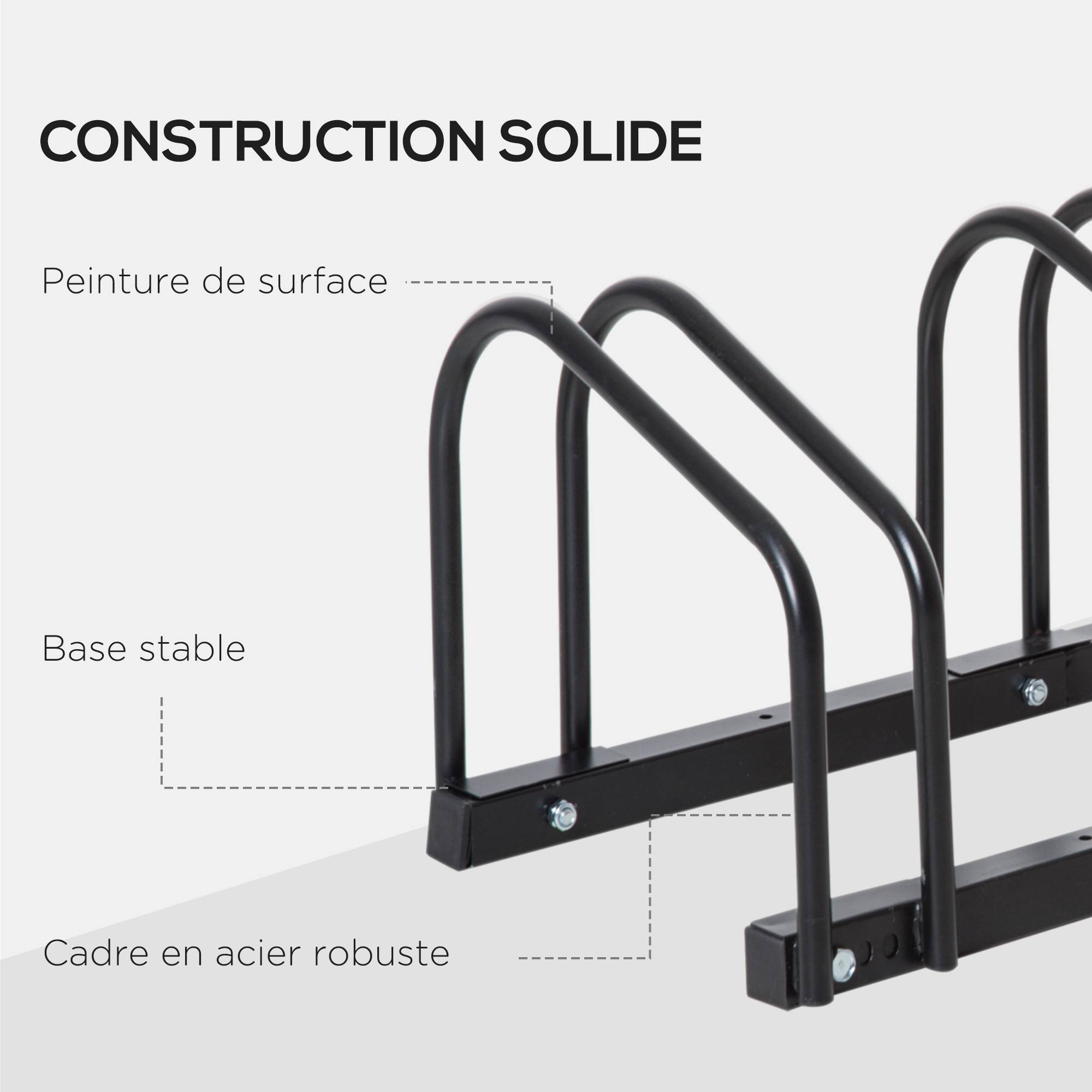 PANGIVO - Râtelier pour 4 vélos acier noir 110 x 33 x 27 cm - PANGIVO - Image 10