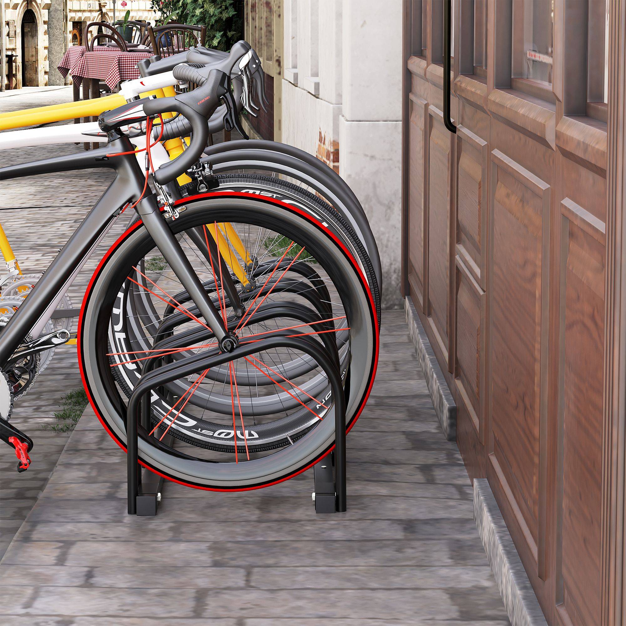 PANGIVO - Râtelier pour 4 vélos acier noir 110 x 33 x 27 cm - PANGIVO - Image 3