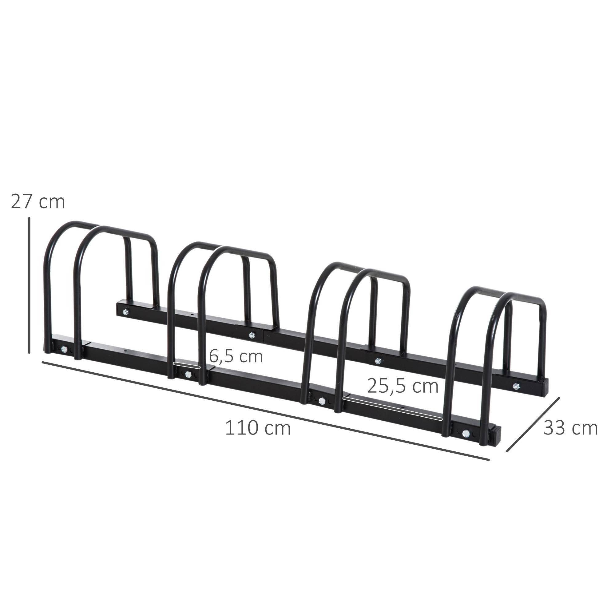 PANGIVO - Râtelier pour 4 vélos acier noir 110 x 33 x 27 cm - PANGIVO - Image 5