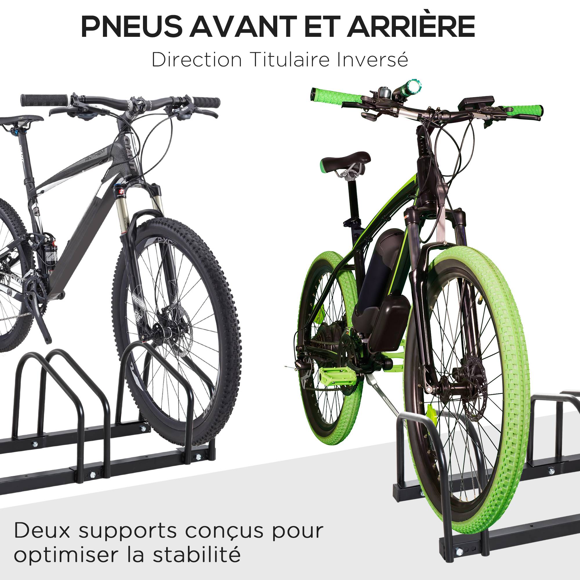 PANGIVO - Râtelier pour 4 vélos acier noir 110 x 33 x 27 cm - PANGIVO - Image 8