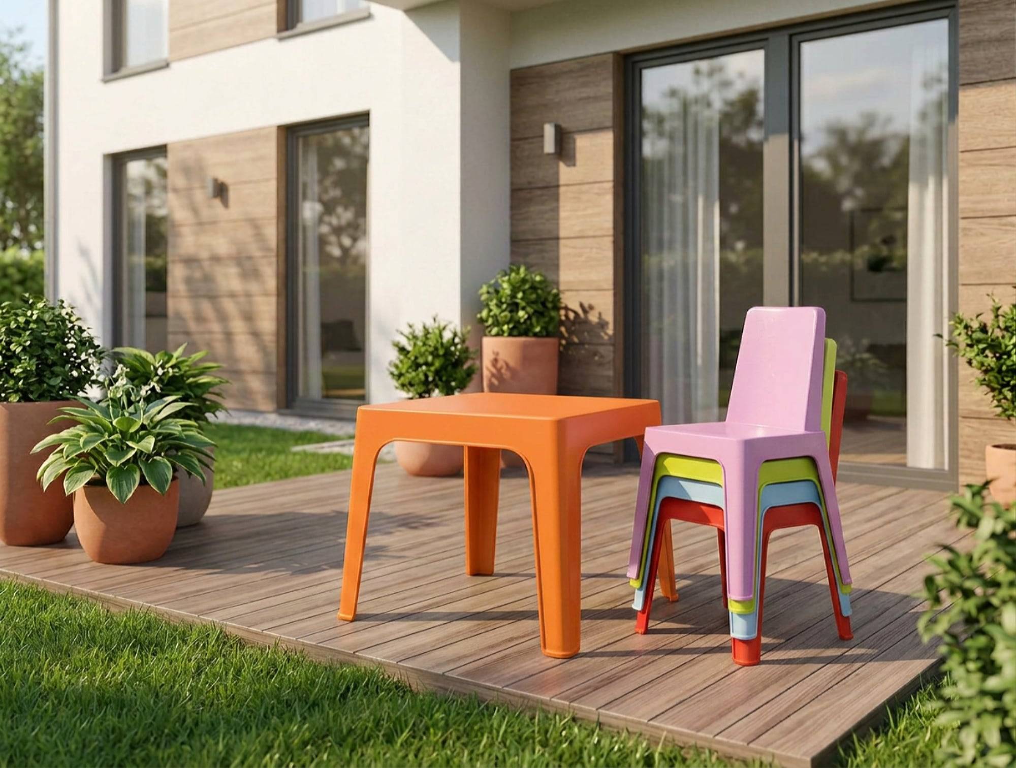 Garbar - Chaises et table pour enfants Julieta garbar plastique multicolore (Lot de 4+1) - Image 4