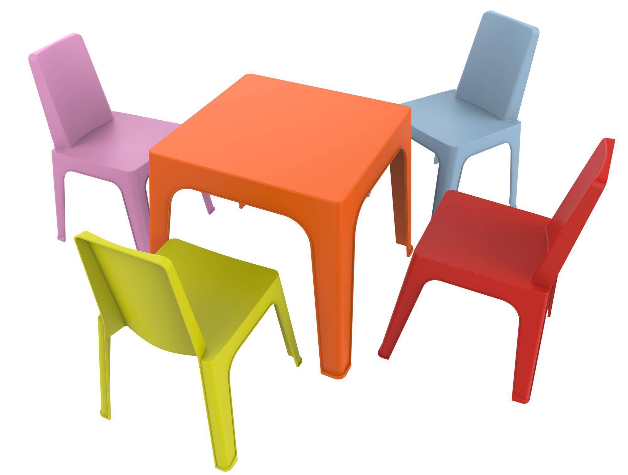 Garbar - Chaises et table pour enfants Julieta garbar plastique multicolore (Lot de 4+1)