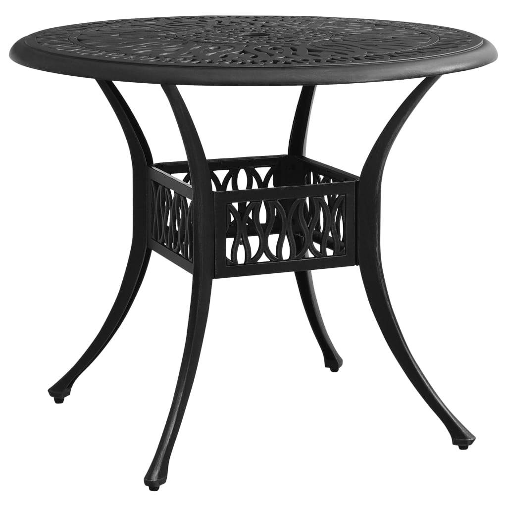 Helloshop26 - Ensemble de bistro jardin meuble extérieur terrasse 5 pièces aluminium coulé noir - Image 7