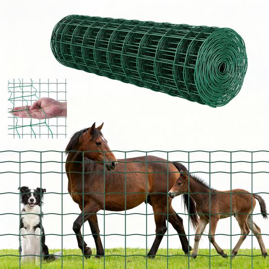 Vevor - VEVOR Grillage métallique vert 10 x 10 cm, rouleau 1 x 20 m, fil galvanisé revêtu PVC 2,1 mm, clôture pour jardin, enclos et bétail. - Image 1