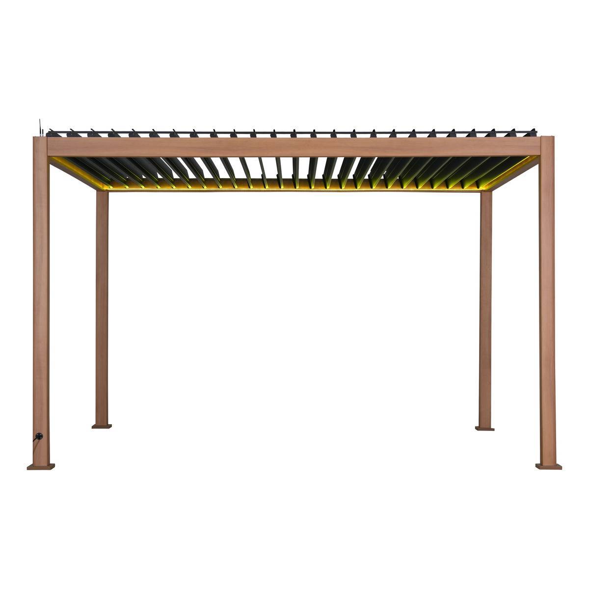 Pergola bioclimatique autoportante Evora 4x3m miel Hespéride - Image 2