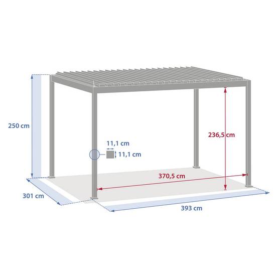 Pergola bioclimatique autoportante Evora 4x3m miel Hespéride - Image 6