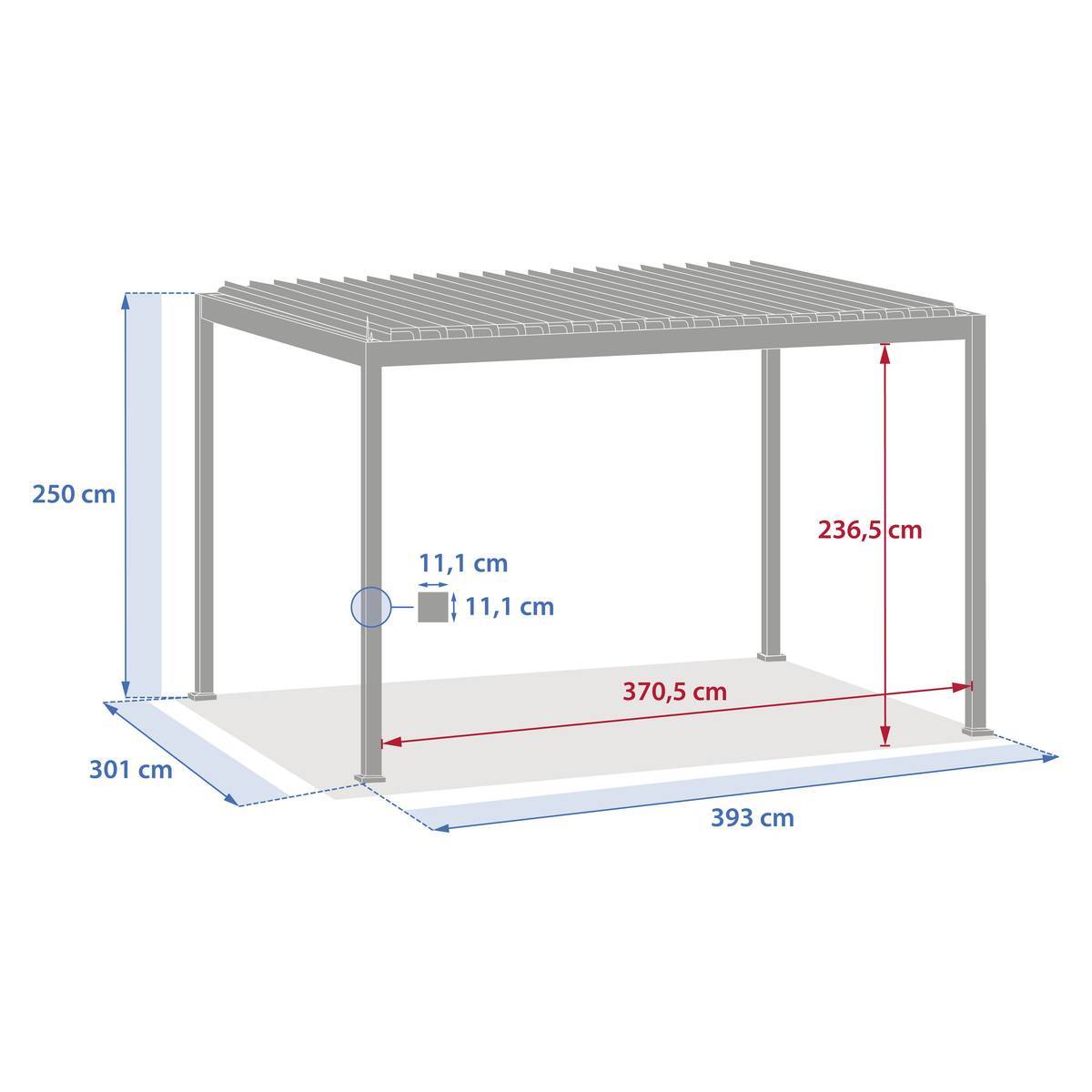 Pergola bioclimatique autoportante Evora 4x3m miel Hespéride - Image 6