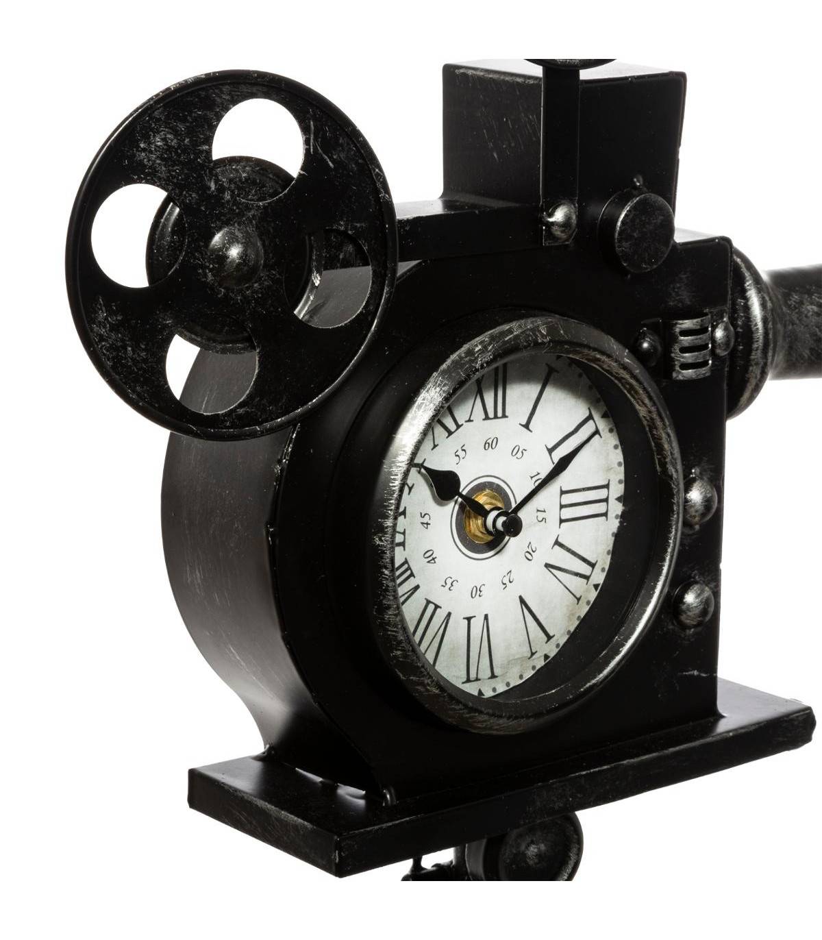 Horloge à poser sur son trépied façon Caméra projecteur de cinéma H 51 cm - Image 2