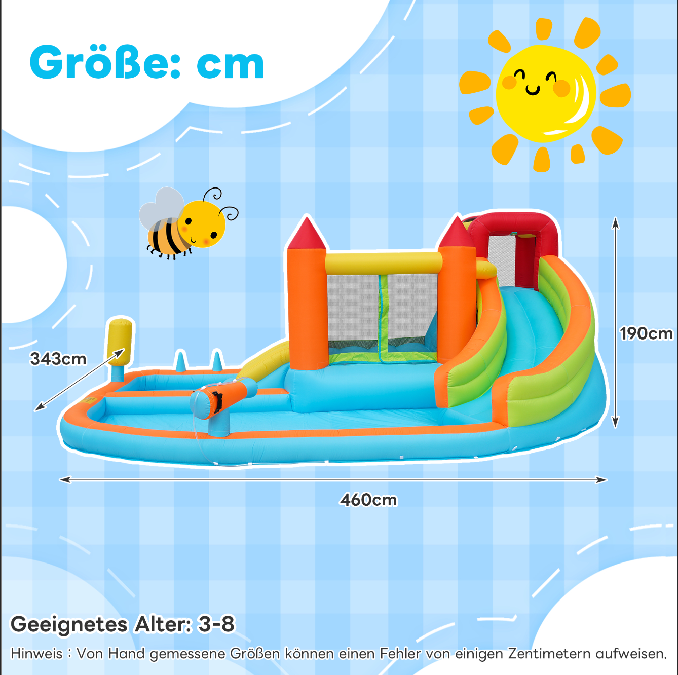 Château Gonflable Oxford Jardin Toboggan Aquatique Souffleur 460x343cm - ComfortXL Outdoor Living - Image 2