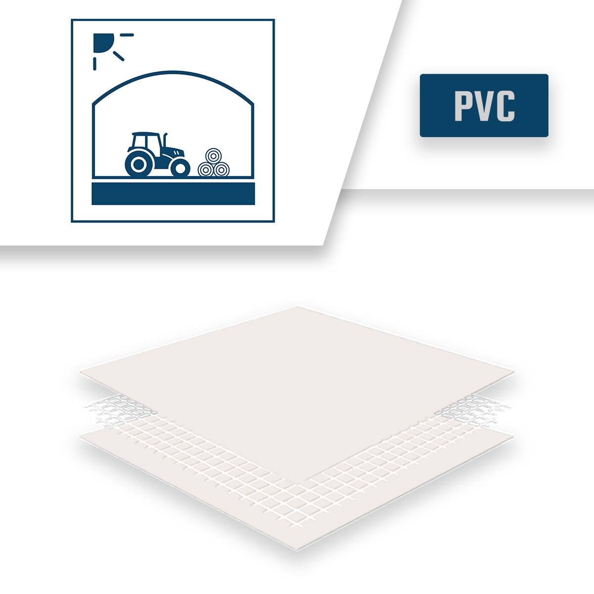 Bâche Tunnel agricole 5x8 m LP640TU Blanc Crème - Garantie 8 ans - Bâche PVC étanche pour Tunnel de stockage TECPLAST - Image 5