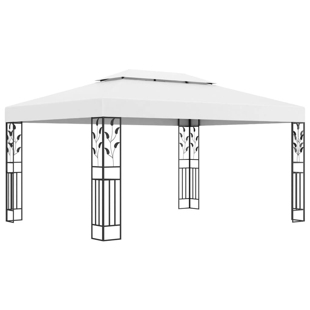 Vidaxl - Tonnelle avec double toit 3x4 m Blanc vidaXL 48030 - Image 1