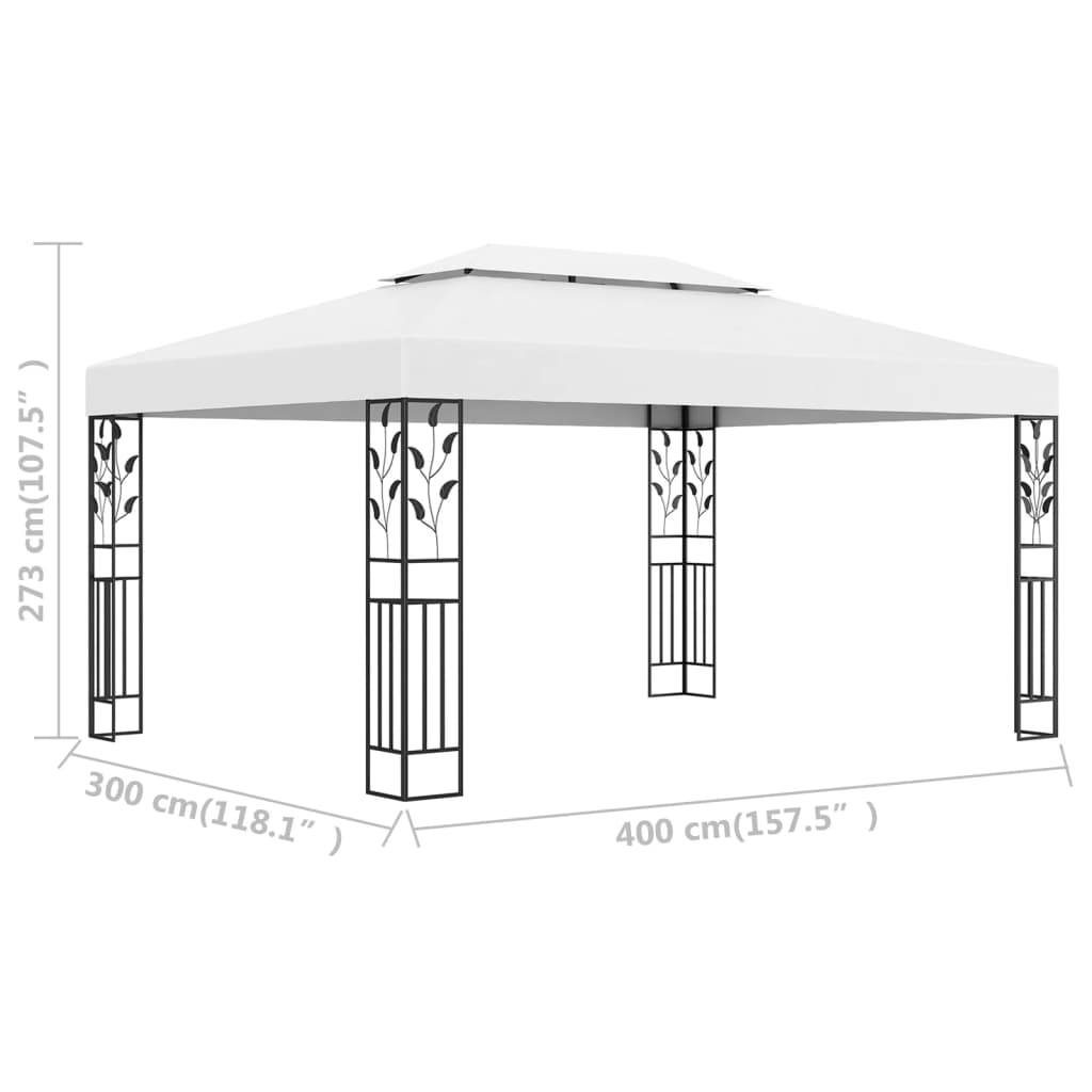 Vidaxl - Tonnelle avec double toit 3x4 m Blanc vidaXL 48030 - Image 3