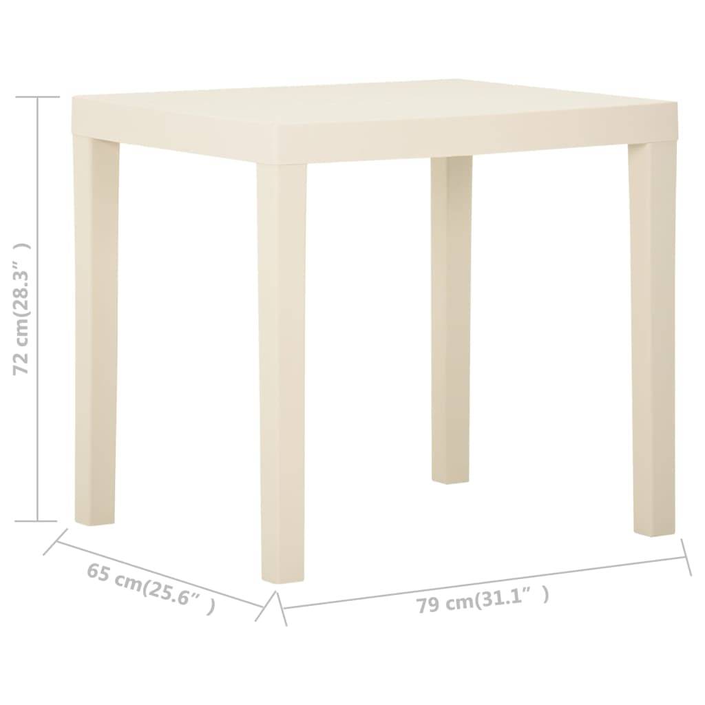Table de Jardin Rectangulaire en Plastique Blanc 79x65cm, Légère et Résistante – ComfortXL Outdoor Living - Image 5