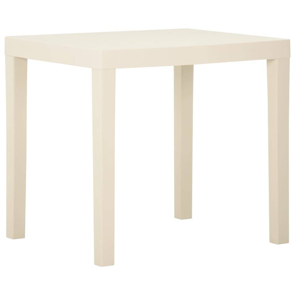 Table de Jardin Rectangulaire en Plastique Blanc 79x65cm, Légère et Résistante – ComfortXL Outdoor Living - Image 1