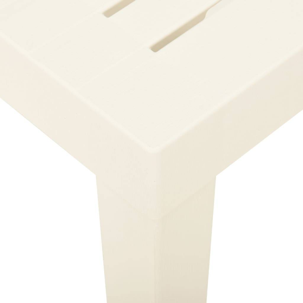 Table de Jardin Rectangulaire en Plastique Blanc 79x65cm, Légère et Résistante – ComfortXL Outdoor Living - Image 4