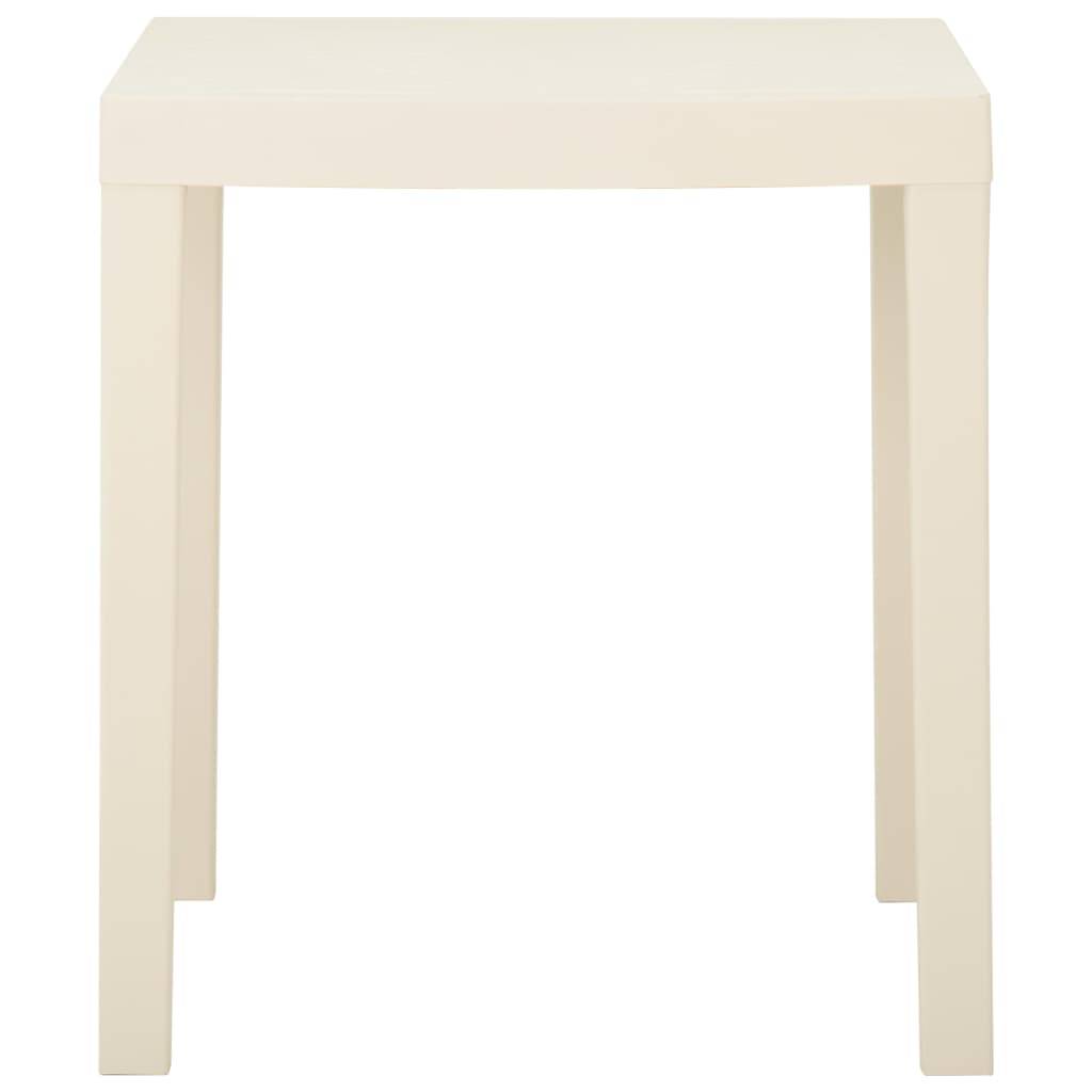 Table de Jardin Rectangulaire en Plastique Blanc 79x65cm, Légère et Résistante – ComfortXL Outdoor Living - Image 2
