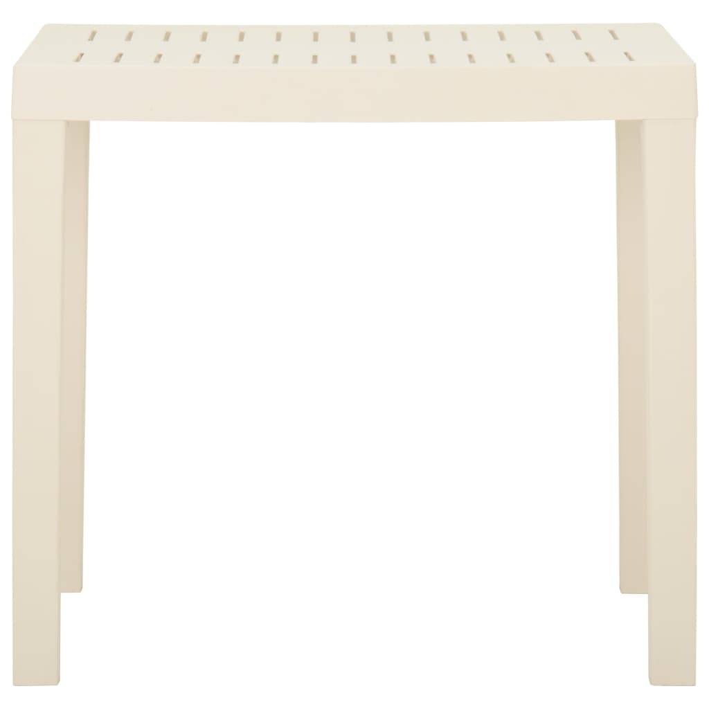 Table de Jardin Rectangulaire en Plastique Blanc 79x65cm, Légère et Résistante – ComfortXL Outdoor Living - Image 3