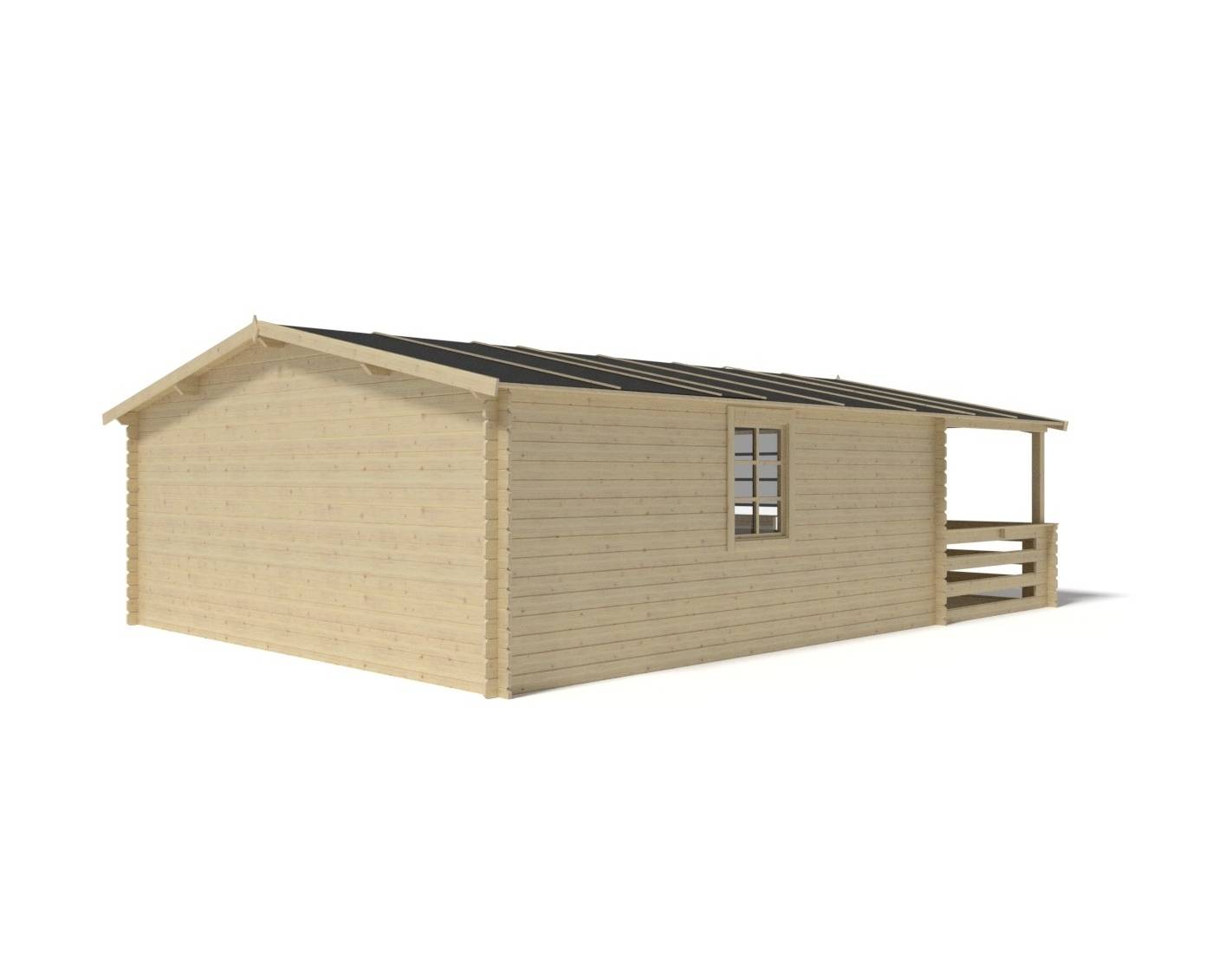 Altanka - Abri de jardin en bois - 5x5 m + terrasse avec balustrade et avant-toit en bois - 35 m2 - DOM591+DOM600+DOM601+POD04 - ALTANKA - Image 8