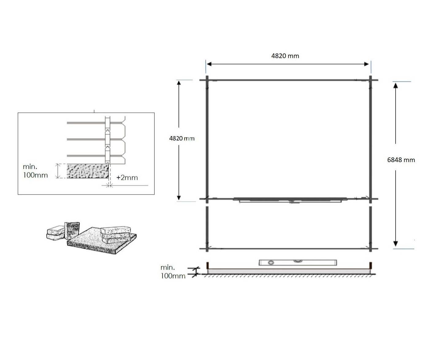 Altanka - Abri de jardin en bois - 5x5 m + terrasse avec balustrade et avant-toit en bois - 35 m2 - DOM591+DOM600+DOM601+POD04 - ALTANKA - Image 3