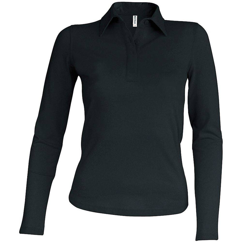Polo de travail femme manches longues Kariban 100% coton Noir S