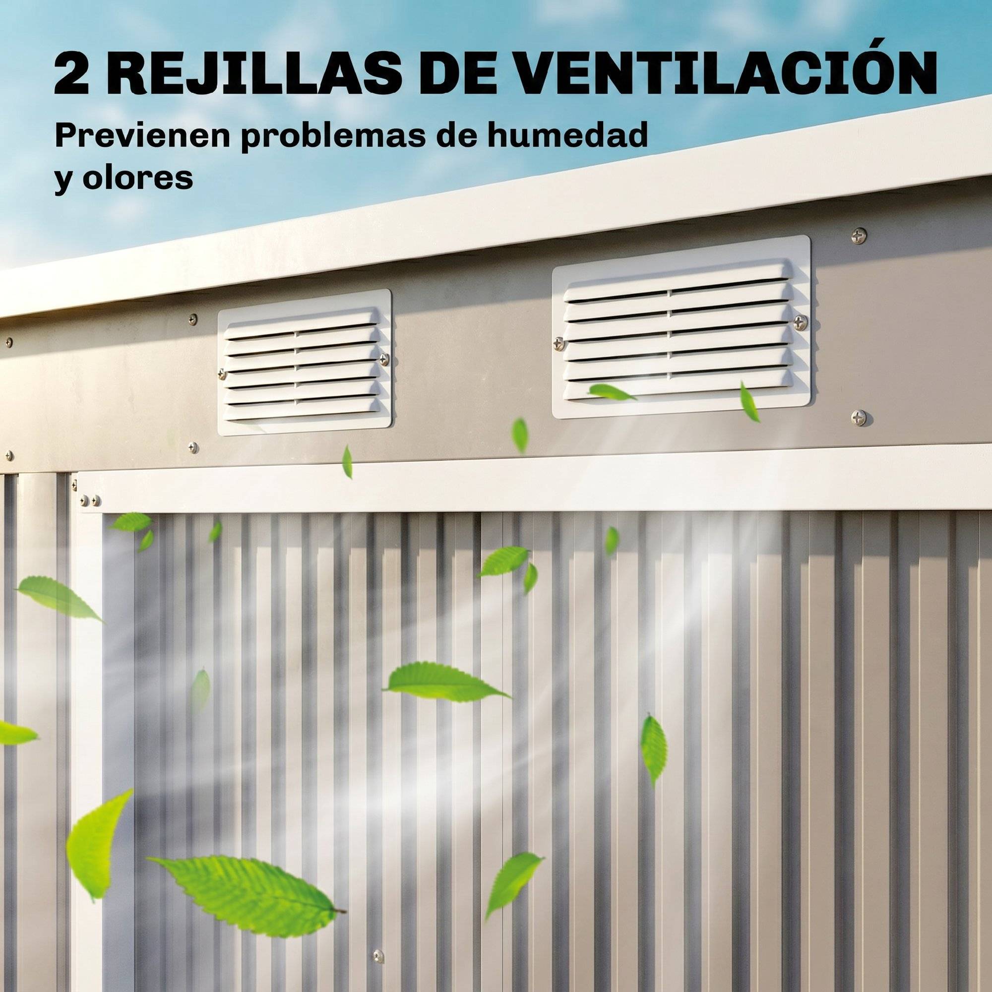 Remise de jardin extérieure 2,42 m² 213x130x172 cm porte coulissante toit incliné base 2 fenêtres gris clair - Image 9
