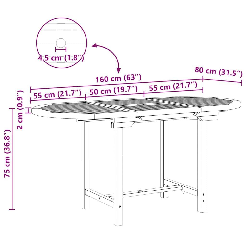 ComfortXL - Table et Chaises de Jardin 7 Pièces Teck Massif Design Extensible pour 6 Personnes Marron – ComfortXL Outdoor Living - Image 4