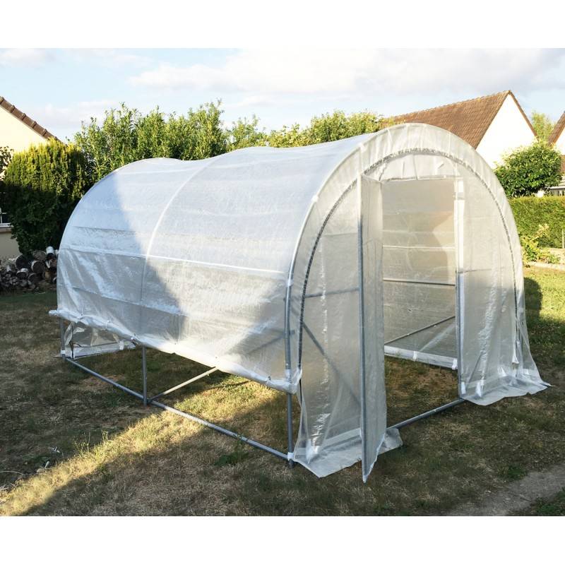 Serre tunnel maraîchère 12m² PE armé 200gr/m² H240cm avec ancrage Green Protect - Image 2