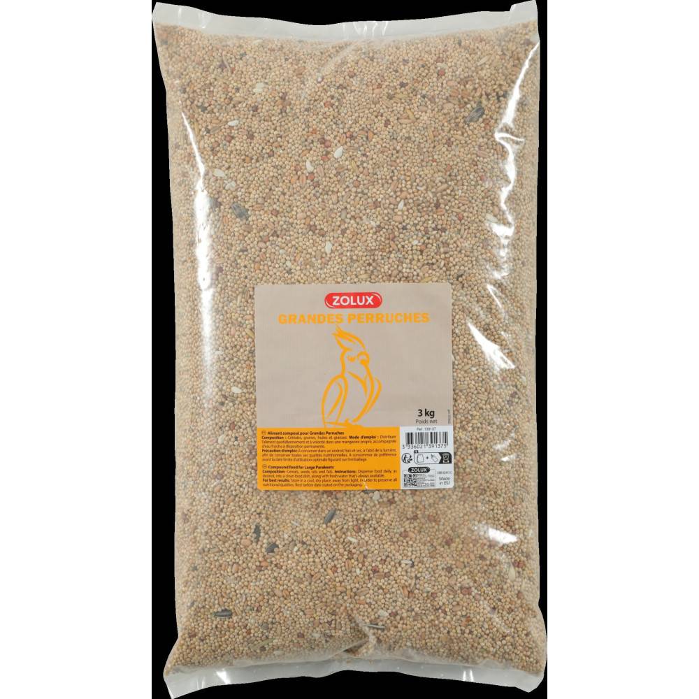 Zolux - Graines pour grandes perruches sac de 3 kg pour oiseaux - Image 4