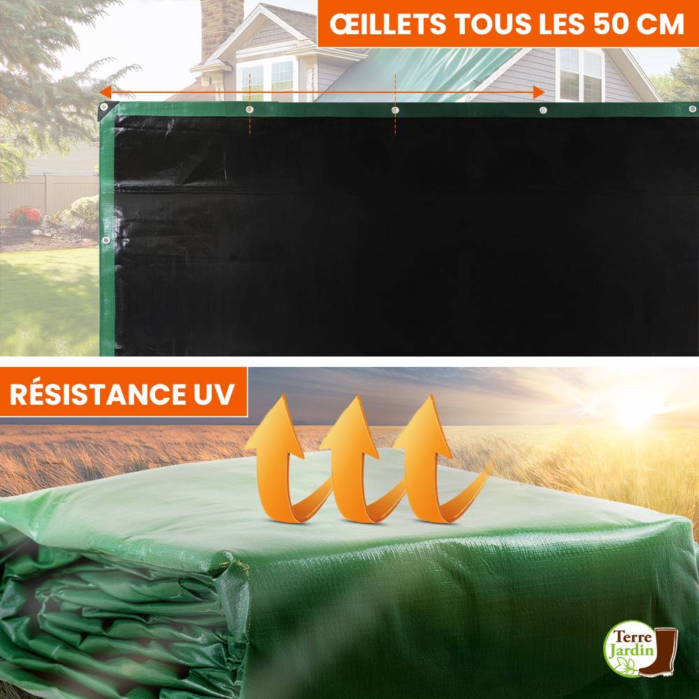 Bâche épaisse ultra résistante 240 g/m2 4 x 5 Vert - Image 4