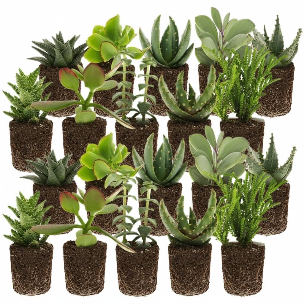 0 - Mini Plantes Grasses 20 pièces - 5,5 cm - Mix - Image 1