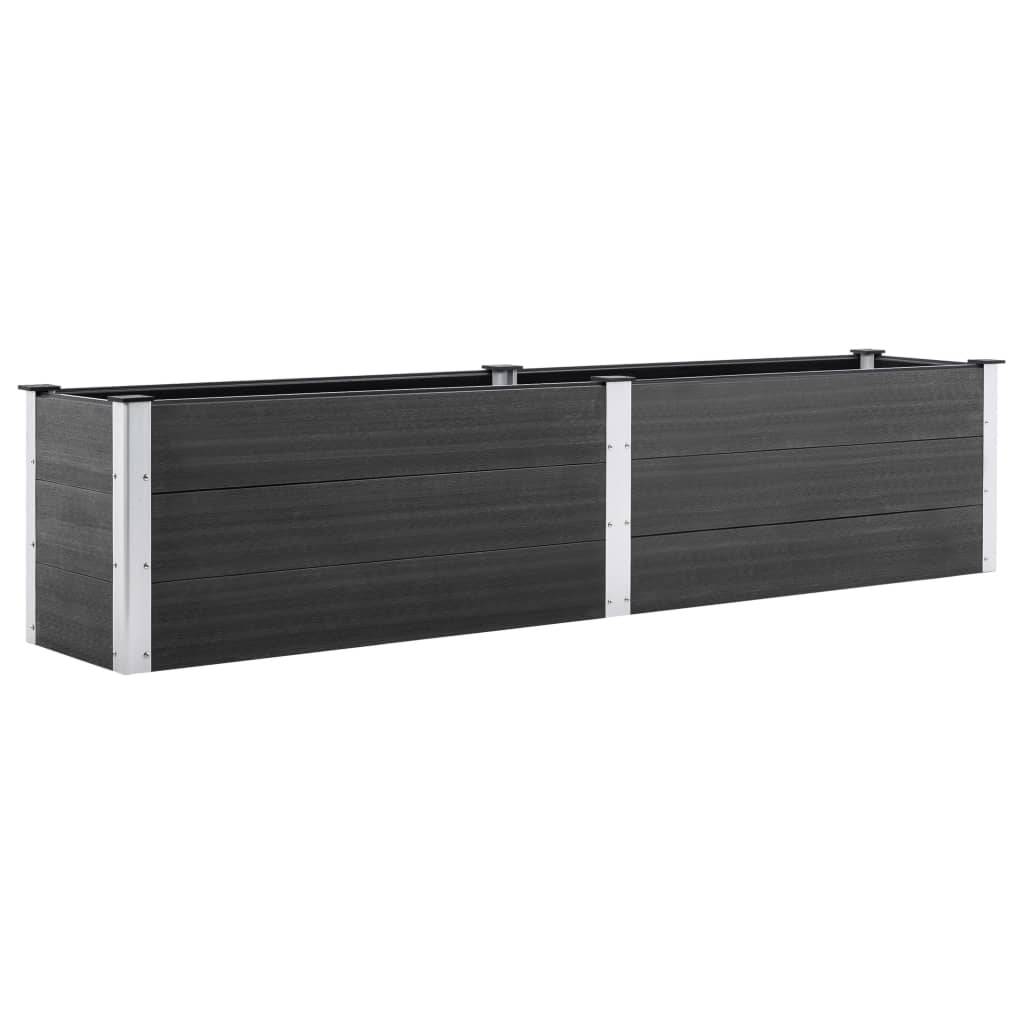 Jardinière lit surélevé plantes fleurs jardin 250 x 50 x 54 cm WPC gris - Image 1
