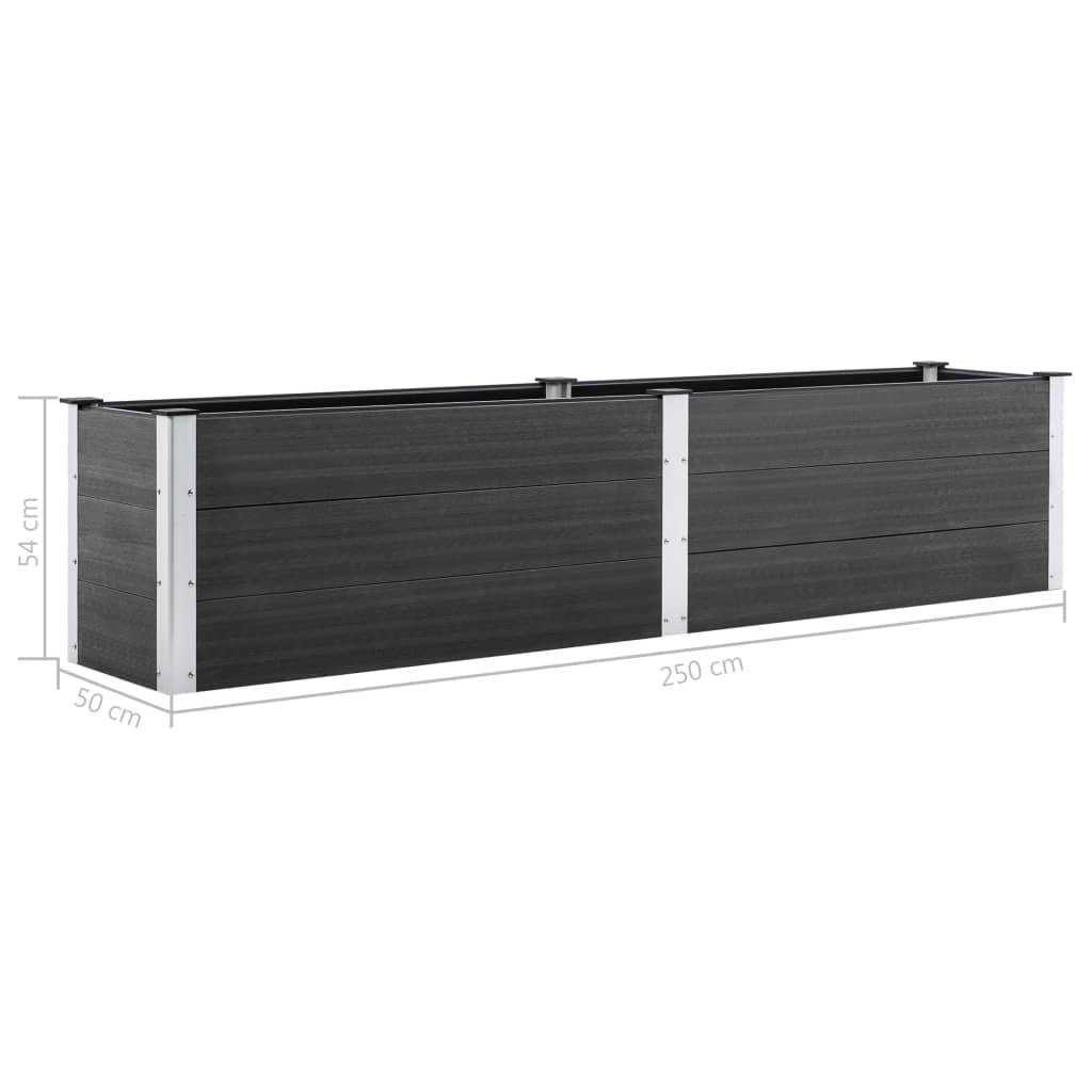 Jardinière lit surélevé plantes fleurs jardin 250 x 50 x 54 cm WPC gris - Image 5