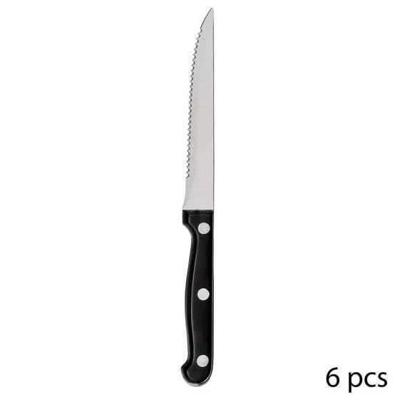 Lot de 6 Couteaux de Table "Steak" 27cm Noir - Image 1